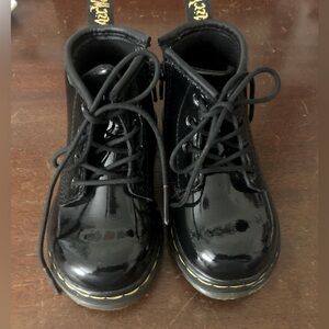 Dr. Martens, size 6, patent leather boots.